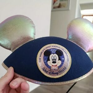 Walt Disney World 50th Anniversary Celebration Mickey Mouse Shimmer Ear Hat New.